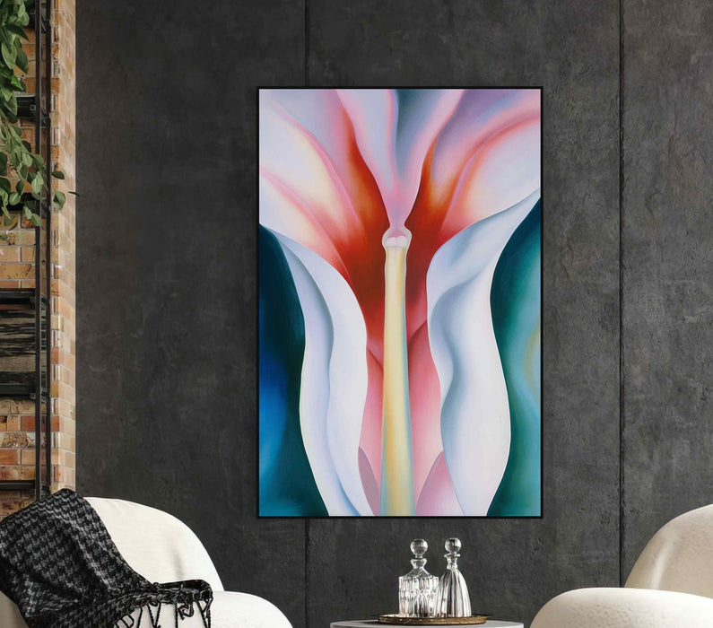 Beautiful Delicate Fragrant Calla Lily flower of white and pink color Paper Poster or Canvas Print Framed Wall Art
