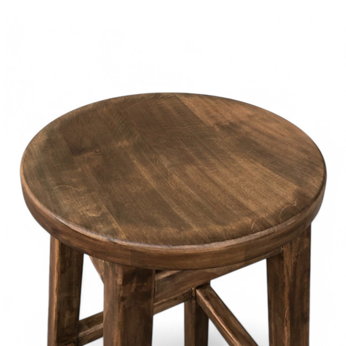 Dark brown Tall Wooden Bar Stool Made of Natural Alder Wood High Chair for Bar or Kitchen