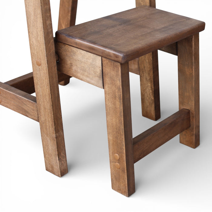 Solid Wooden Folding Stepladder Stool with two steps ladder