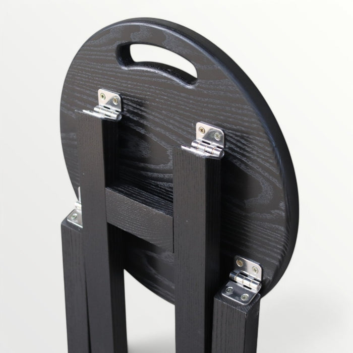 Black chair Folding wooden ash bar or kitchen stool