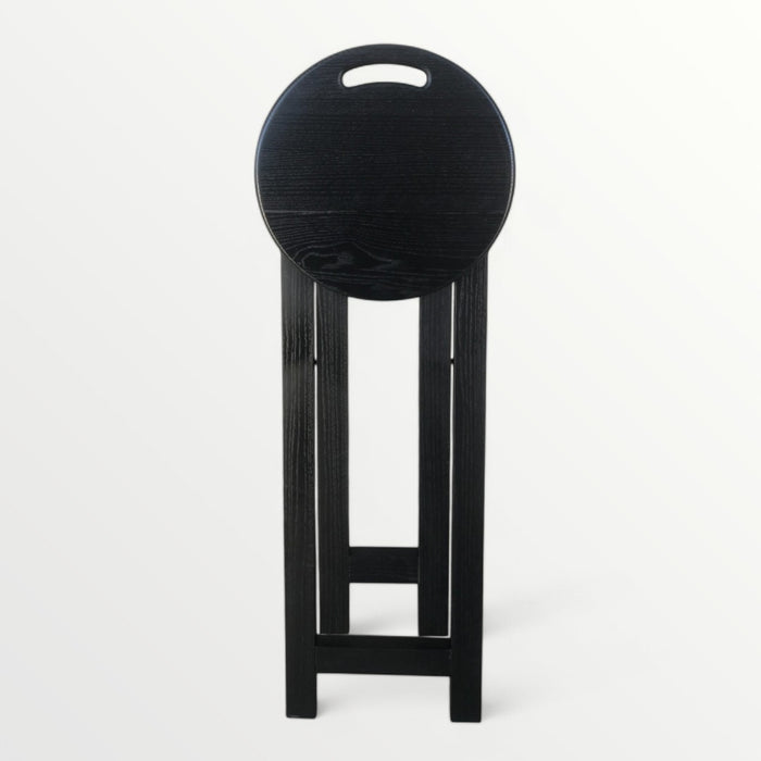 Black chair Folding wooden ash bar or kitchen stool