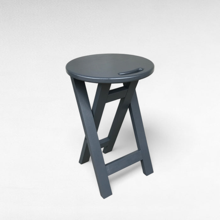 Gray graphite chair Folding wooden ash bar or kitchen stool