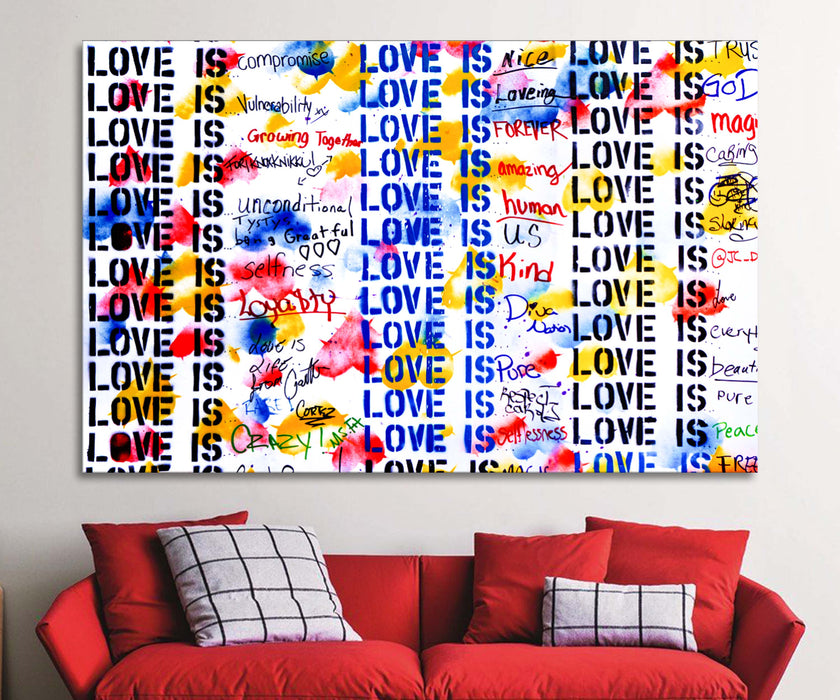 Abstract Painting "I Love You" Paper Poster or Canvas Print Framed Wall Art