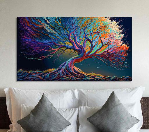 Bright Big Fantastic Tree AI Poster or Canvas Print Framed Wall Art