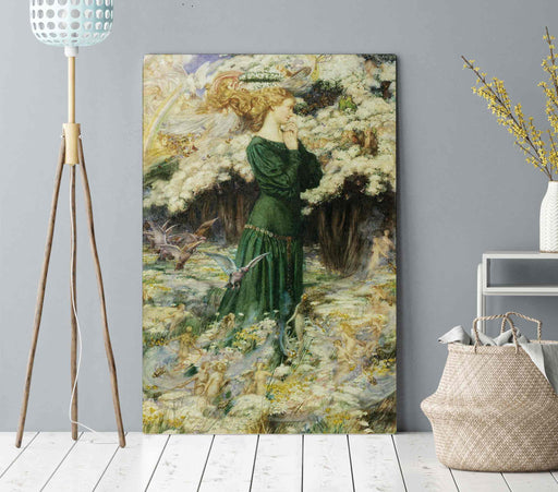 A Medieval Beauty in a Magical Forest Paper Poster or Canvas Print Framed Wall Art