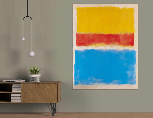 Untitled Yellow-Red and Blue Paper Poster or Canvas Print Framed Wall Art