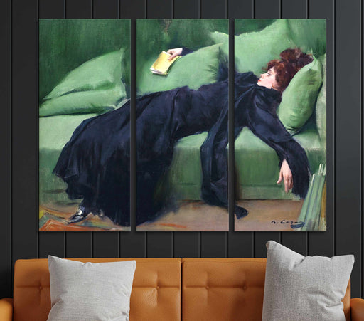 Decadent Young Woman after the Dance Paper Poster or Canvas Print Framed Wall Art