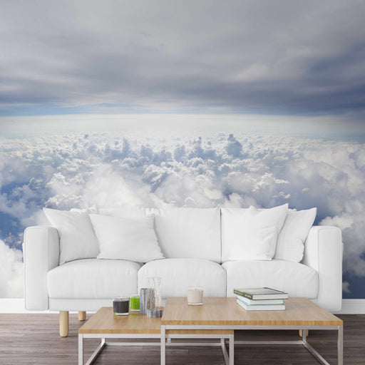 Beautiful White Clouds Floating in the Blue Sky Self-Adhesive Fabric or Non-Woven Wallpaper