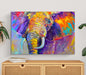 Elephant multicolour multicolour modern art Decor for kitchen or office Paper poster or canvas Printed in a frame Wall painting