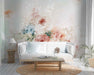 Delicate Watercolor Peonies  on Self-Adhesive Fabric or Non-Woven Wallpaper