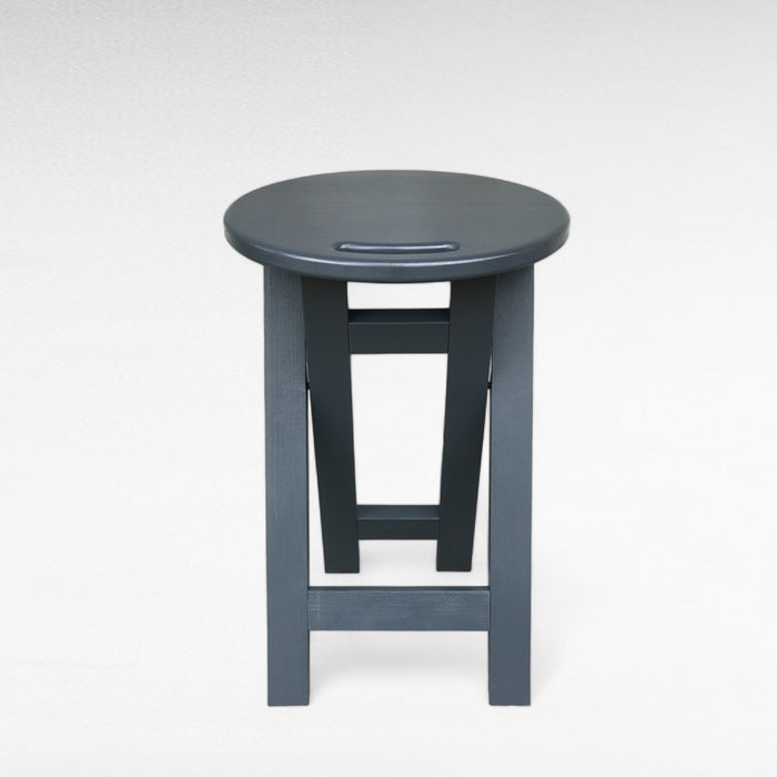 Gray graphite chair Folding wooden ash bar or kitchen stool