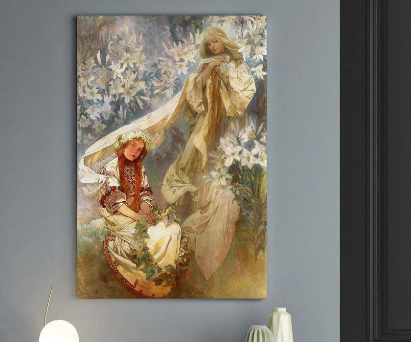 Madonna of the Lilies Paper Poster or Canvas Print Framed Wall Art