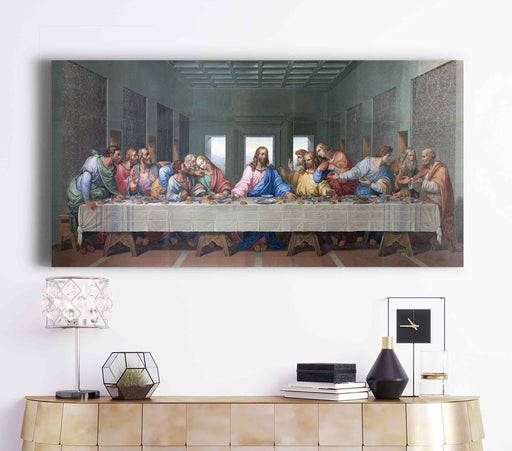 Jesus Christ The Last Supper Leonardo da Vinci Reproduction Paper Poster or Canvas Print Framed Wall Art