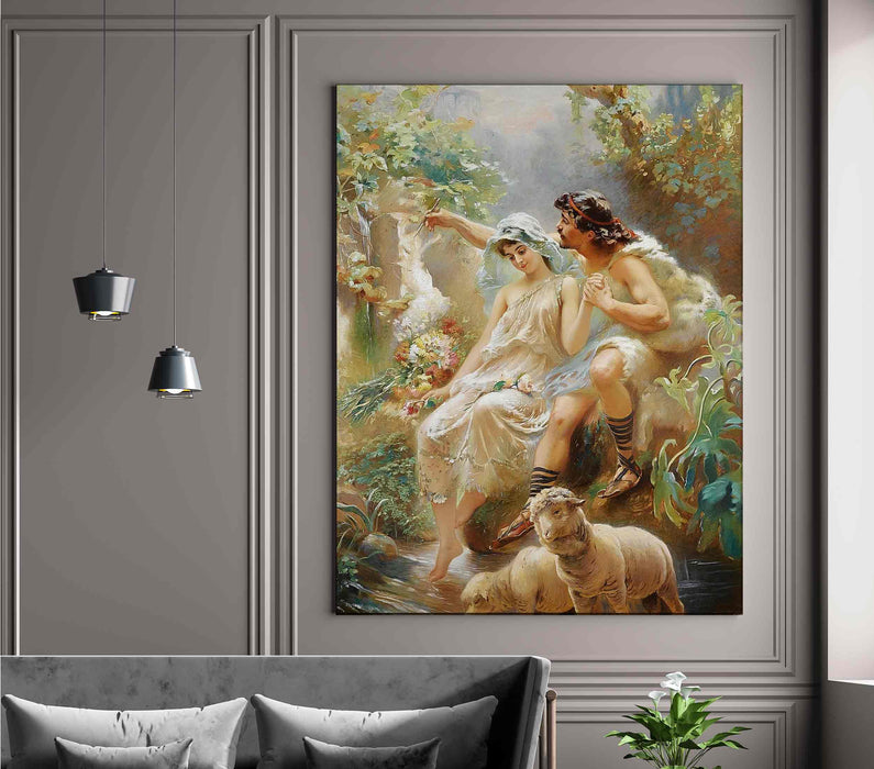 Konstantin Makovsky Reproductions of Famous Paintings 'Allegorical Scene' Paper Poster or Canvas Print Framed Wall Art