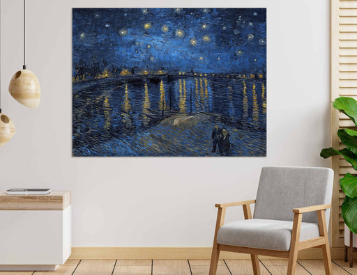 Starry Night on the Rhone Vincent van Gogh Reproduction Poster or Canvas Print Framed Wall Art