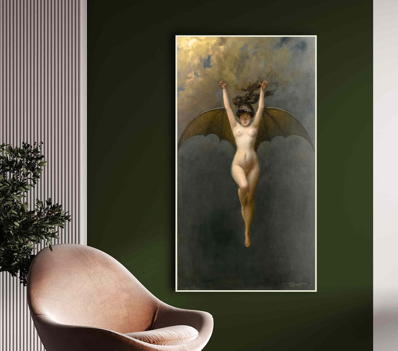 Bat-woman Retro Poster or Canvas Print Framed Wall Art