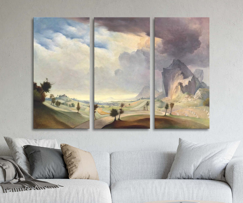 Vintage mountain landscape Die Strasse Franz Sedlacek Style Expressionism Rural Mountain Painting Print Poster or Canvas Print Framed Wall Art