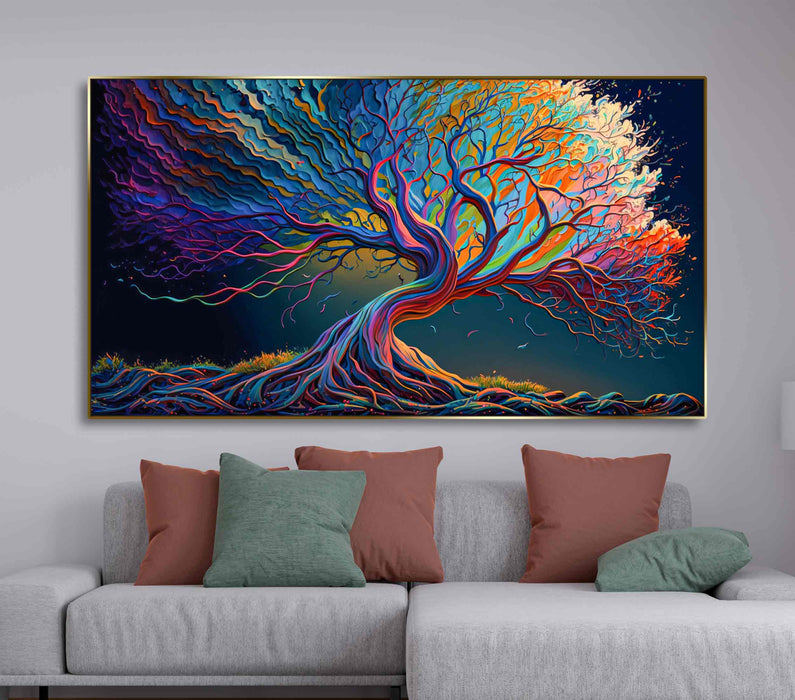 Bright Big Fantastic Tree AI Poster or Canvas Print Framed Wall Art