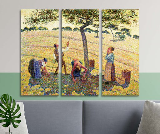 Rural Landscape Apple Picking in Eragna Reproduction by Camille Pissarro Paper Poster or Canvas Print Framed Wall Art
