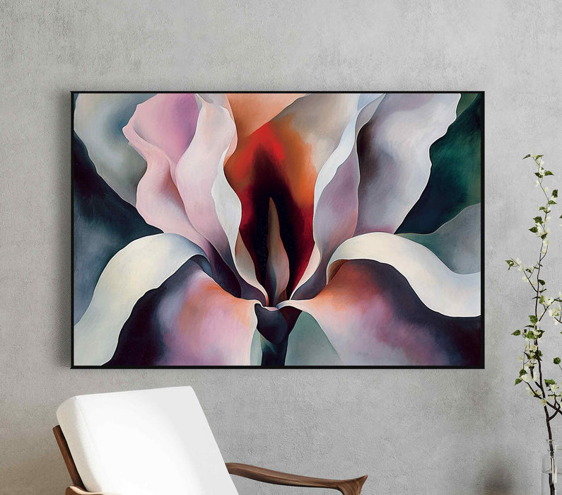 Green Pink Scented Calla Orange Flower Canvas Print Framed Beautiful Flowers Modern