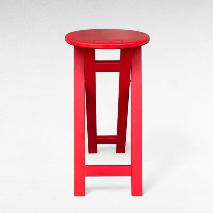 Red chair Folding wooden ash bar stool
