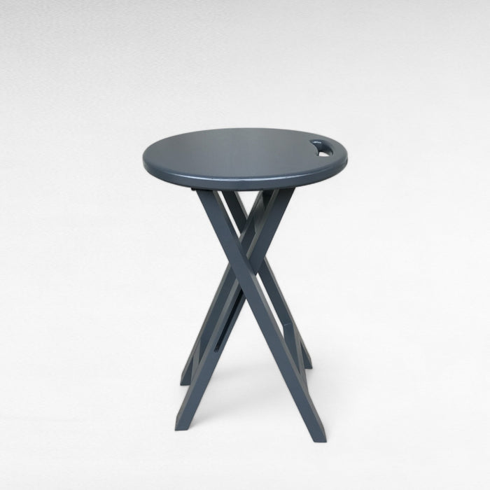 Gray graphite chair Folding wooden ash bar or kitchen stool