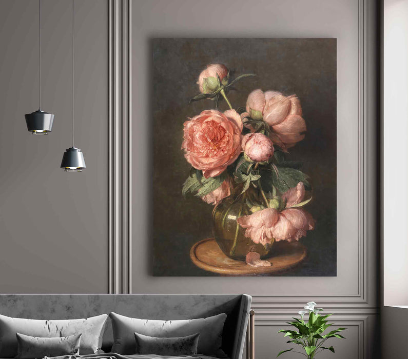 Vintage Still Life with Flowers Poster or Canvas Print Framed Wall Art