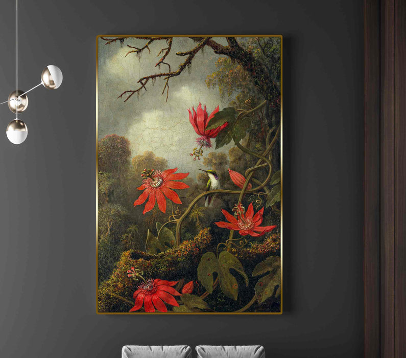 Red Exotic Flowers by Martin John Head Paper Poster or Canvas Print Framed Wall Art