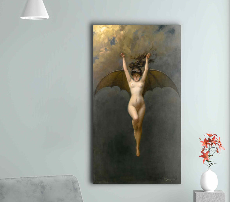 Bat-woman Retro Poster or Canvas Print Framed Wall Art