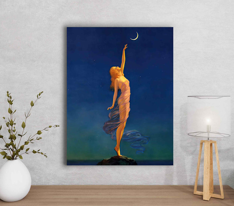 Reaching for the Moon Reproduction by Edward Mason Eggleston Paper Poster or Canvas Print Framed Wall Art