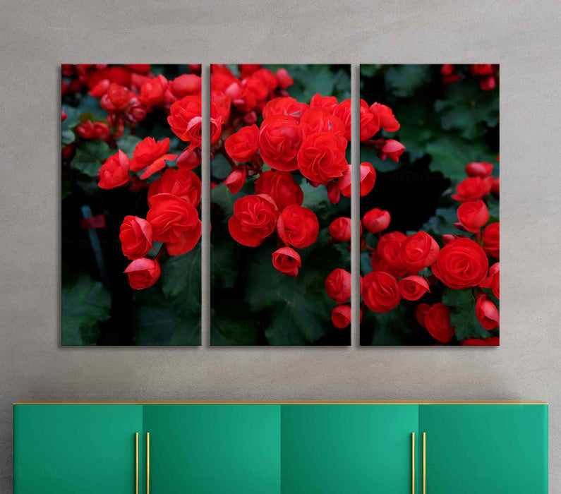Red Bright Roses Poster or Canvas Wall Art Print