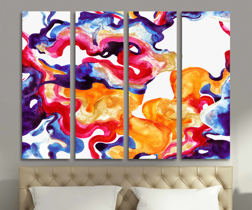 Abstraction Watercolor Paper Poster or Canvas Print Framed Wall Art