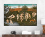 Lucas Cranach Reproduction Print The Golden Agу Six Naked Couples in Garden of Eden Vintage reproduction Mythological Print Paper Poster or Canvas Print Framed Wall Art