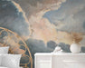 Big Clouds Retro Vintage on Self-Adhesive Fabric or Non-Woven Wallpaper