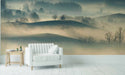 Fog Over the Hills on Self-Adhesive Fabric or Non-Woven Wallpaper