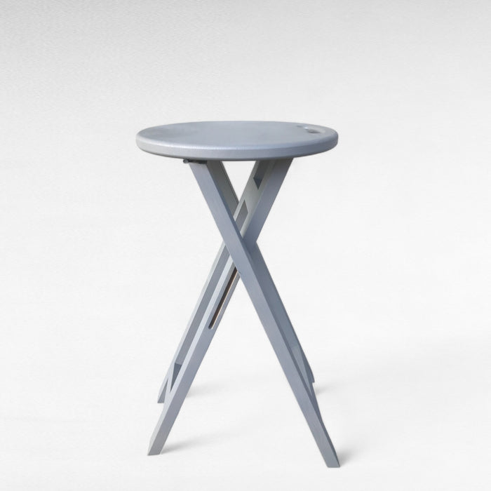 Gray chair Folding wooden ash bar or kitchen stool
