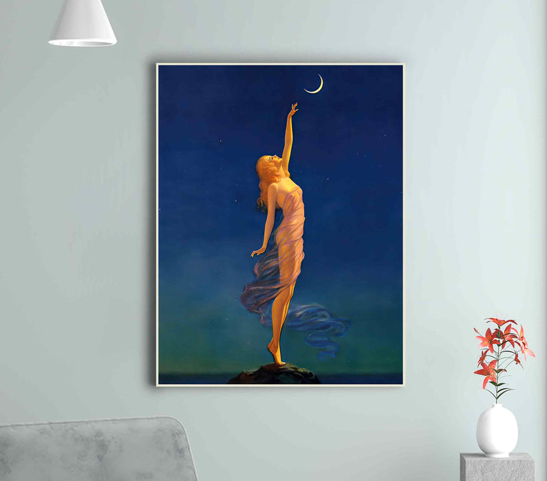 Reaching for the Moon Reproduction by Edward Mason Eggleston Paper Poster or Canvas Print Framed Wall Art