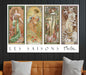 Four Seasons Alfons Maria Mucha Paper Poster or Canvas Print Framed Wall Art