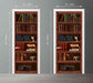 Bookshelf Door Wrap Retro Vintage Door Sticker