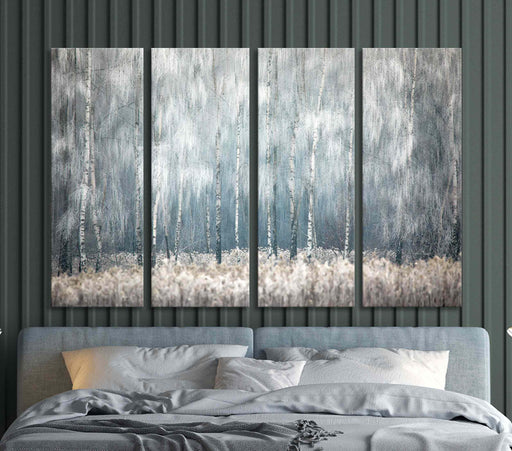 Mysterious birch forest Poster or Canvas Print Wall Art