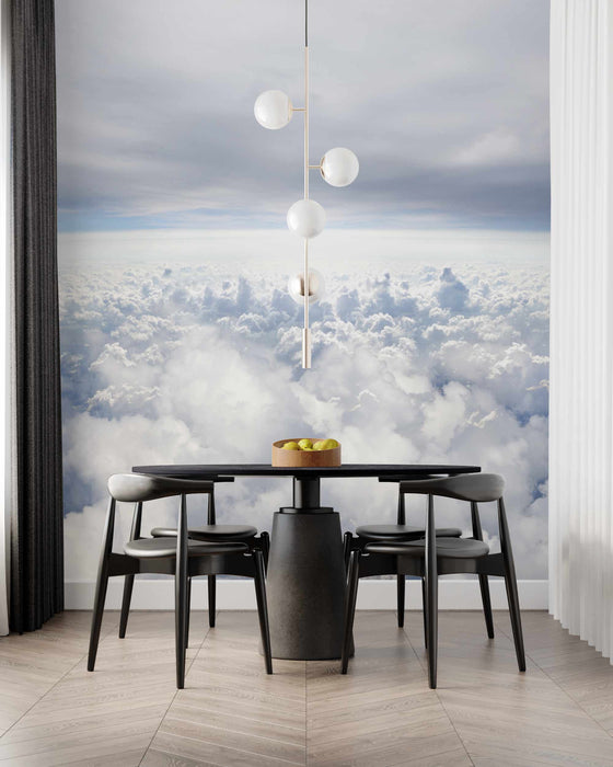 Beautiful White Clouds Floating in the Blue Sky Self-Adhesive Fabric or Non-Woven Wallpaper