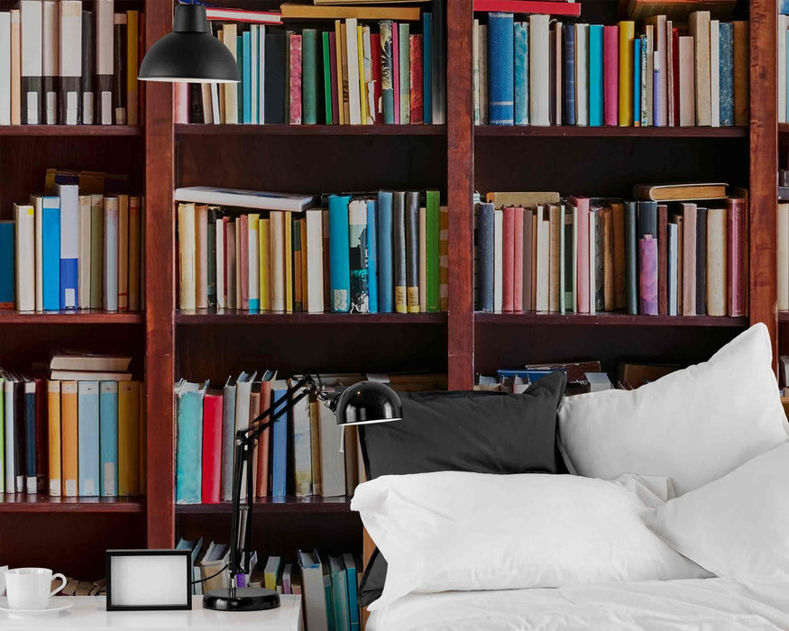 Bookshelves on Self-Adhesive Fabric or Non-Woven Wallpaper