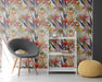Tropical Leaves and Flowers on Self-Adhesive Fabric or Non-Woven Wallpaper