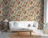Exotic Floral Print on Self-Adhesive Fabric or Non-Woven Wallpaper