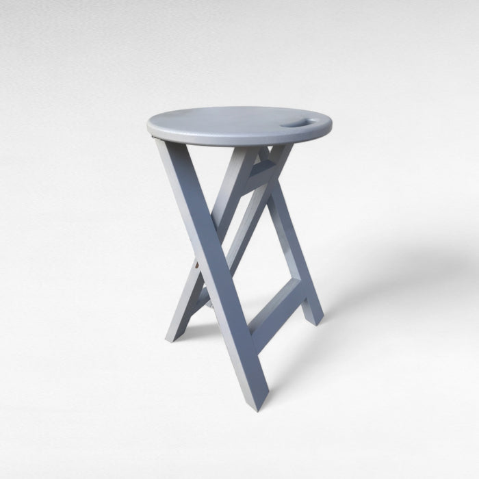 Gray chair Folding wooden ash bar or kitchen stool