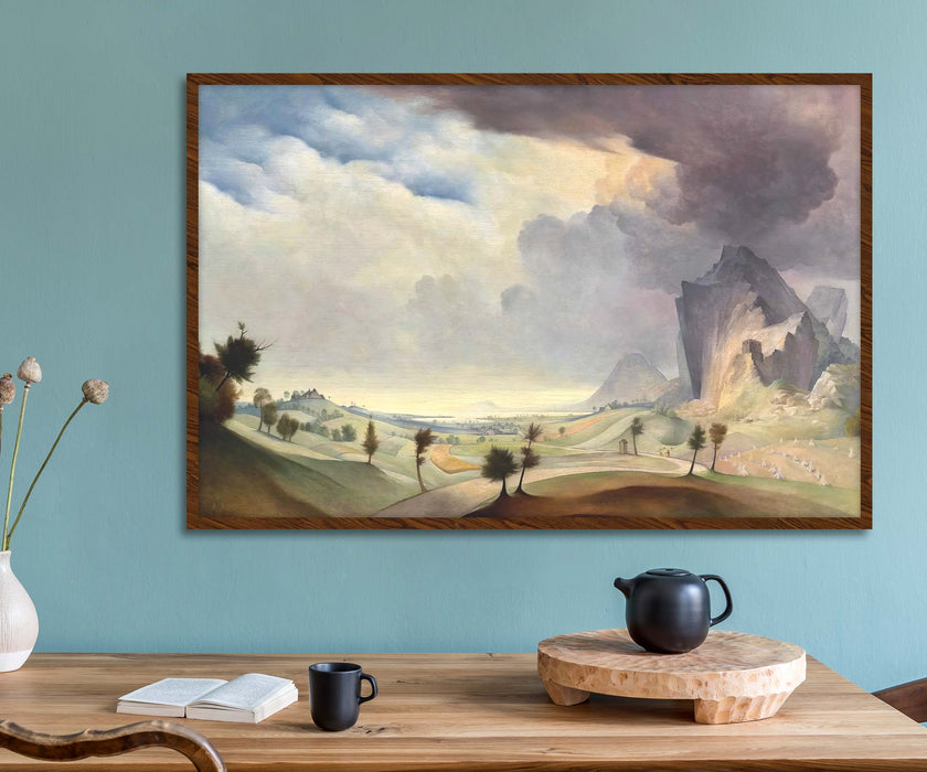 Vintage mountain landscape Die Strasse Franz Sedlacek Style Expressionism Rural Mountain Painting Print Poster or Canvas Print Framed Wall Art