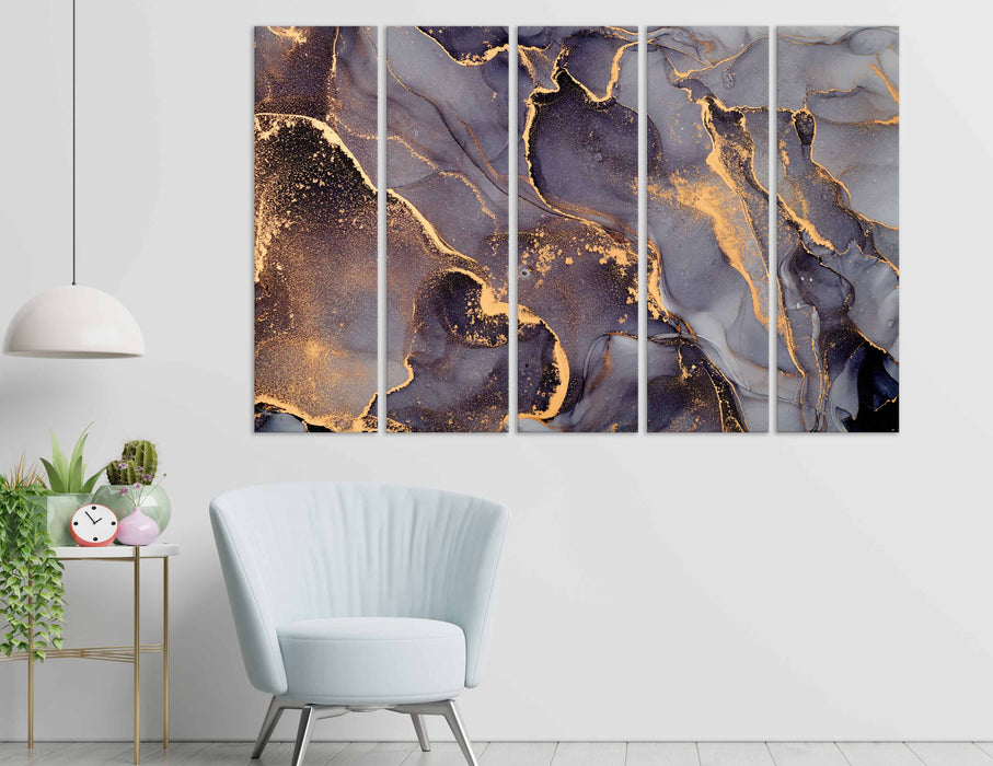 Marble with Gilding Paper Poster or Canvas Print Framed Wall Art
