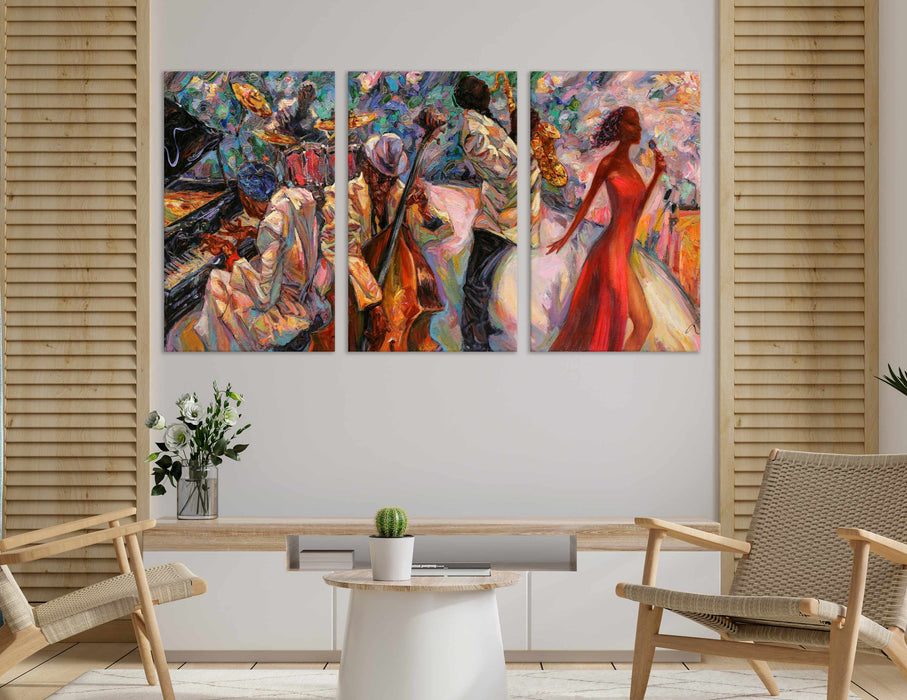 Abstract African Jazz Art Music Paper Poster or Canvas Print Framed Wall Art