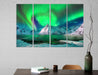 Beautiful Aurora Borealis Mountains Nature Landscape Paper Poster or Canvas Print Framed Wall Art