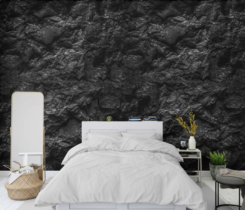Black Rock on Self-Adhesive Fabric or Non-Woven Wallpaper